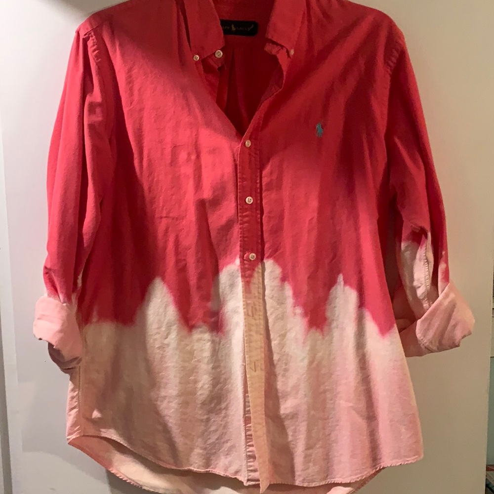 Custom bleach dipped shirt size large